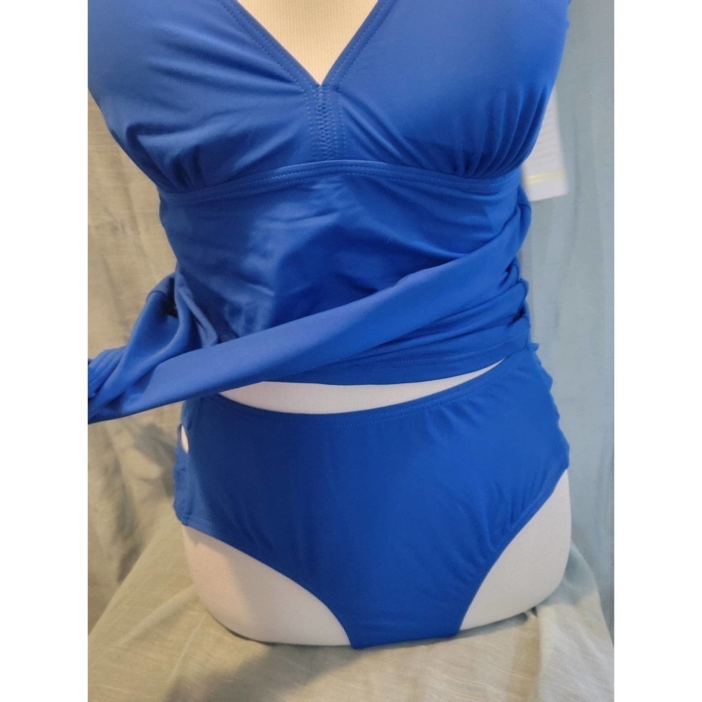NWT 2 piece Swim suit Tankini size large, blue - Picture 5 of 5
